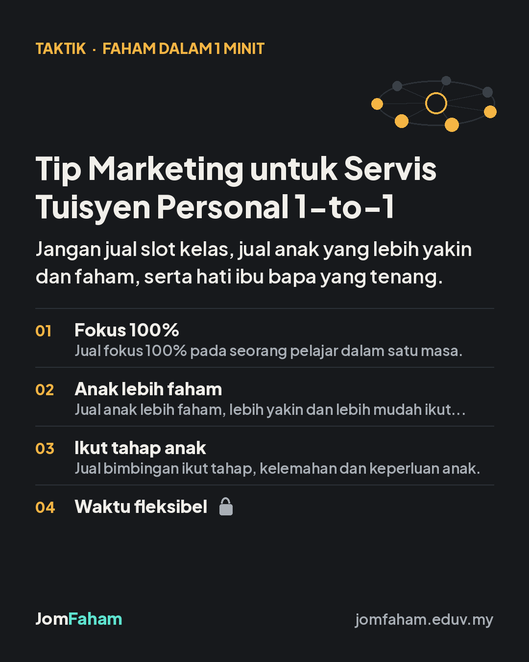 Tip Marketing untuk Servis Tuisyen Personal 1-to-1
